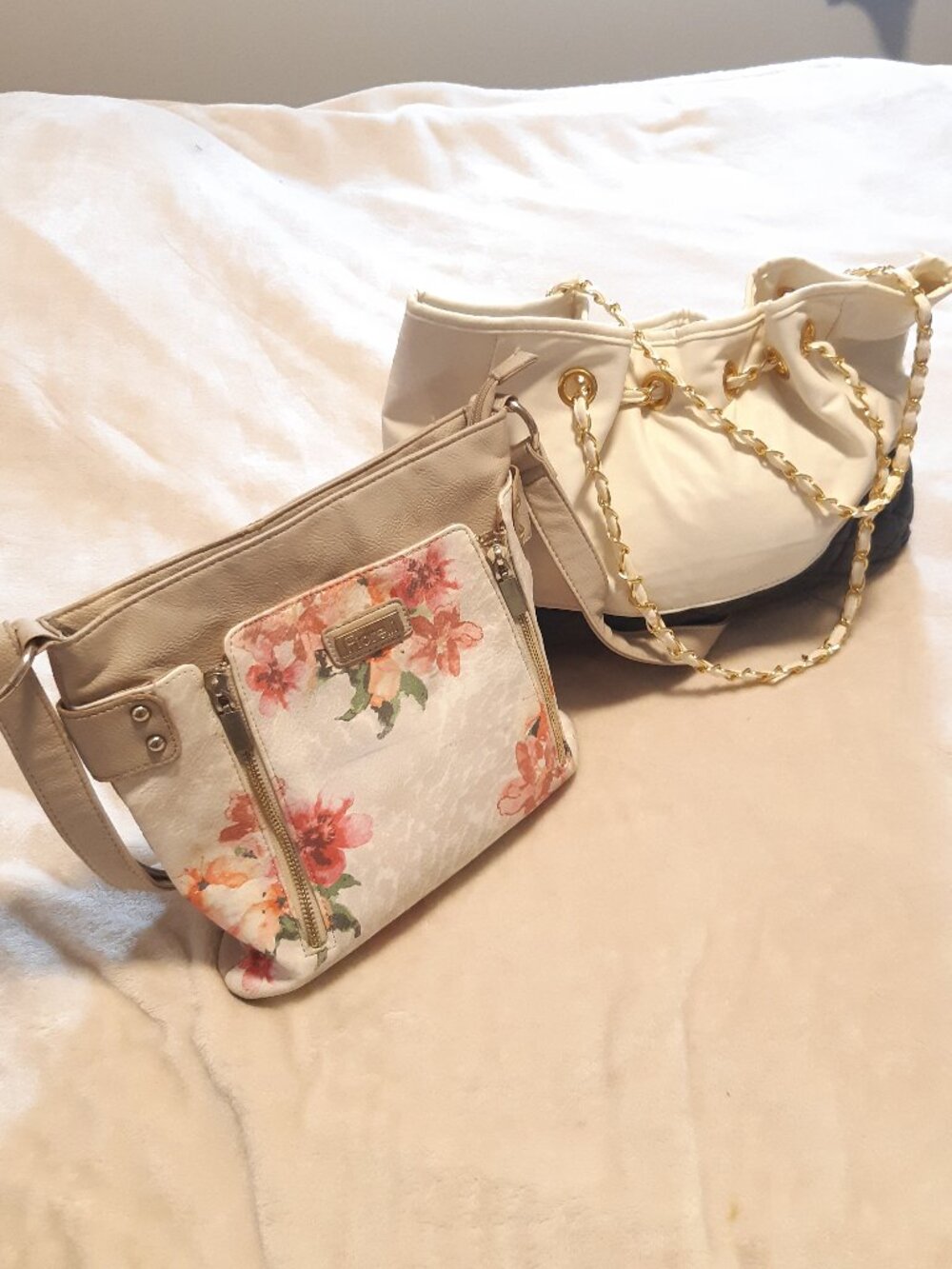 Bundle Of 2 Chic Tote - Fiorelli Floral Crossbody - Chanel-Style Chain Tote
